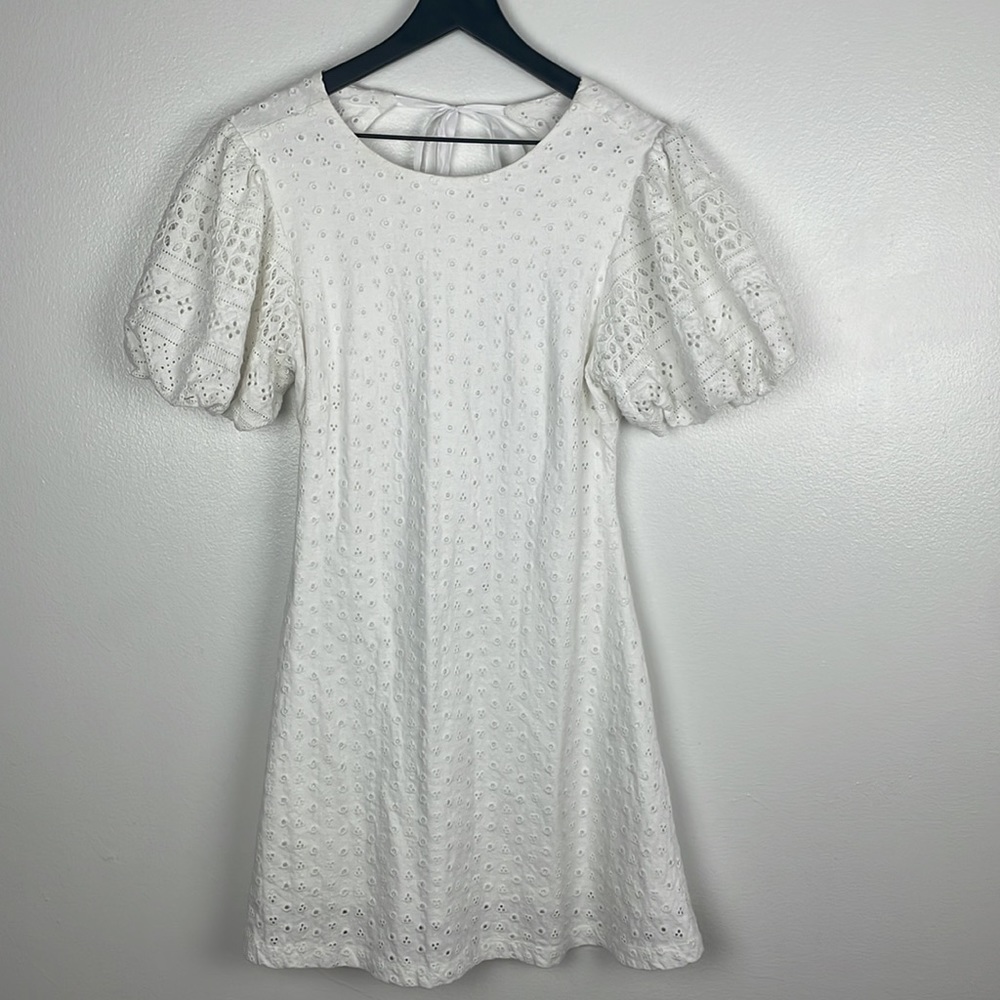 Free People White Mini Puff Sleeve Sundress